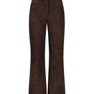LARETAGGIO Brindissi suede mid-waist trousers, stylish pants with a smooth suede finish and tailored fit, shown in the image.