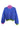 BLUE COLORBLOCK MOCK NECK MOHAIR SWEATER | Rose Carmine | CULT MIA