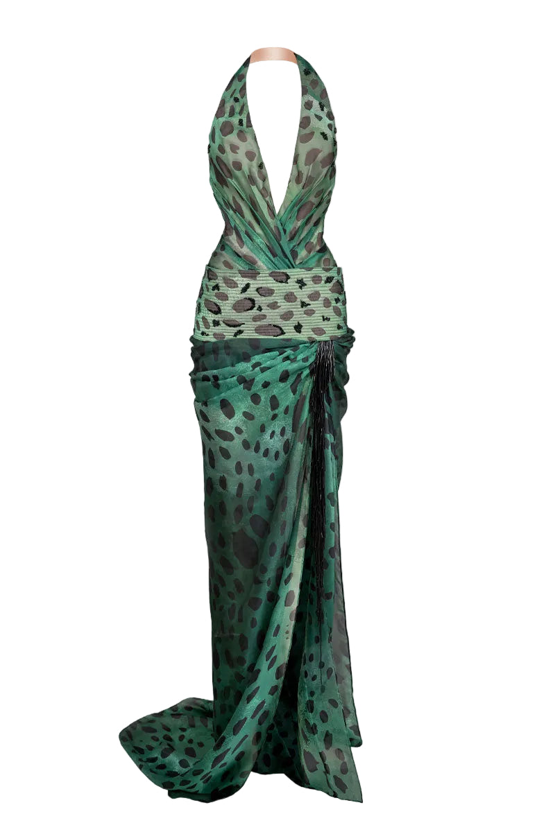 EMERALD PANTHER MAXI DRESS