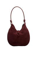 Maroon suede boho shoulder bag from Folklore The Label with a relaxed, stylish design and adjustable strap.
