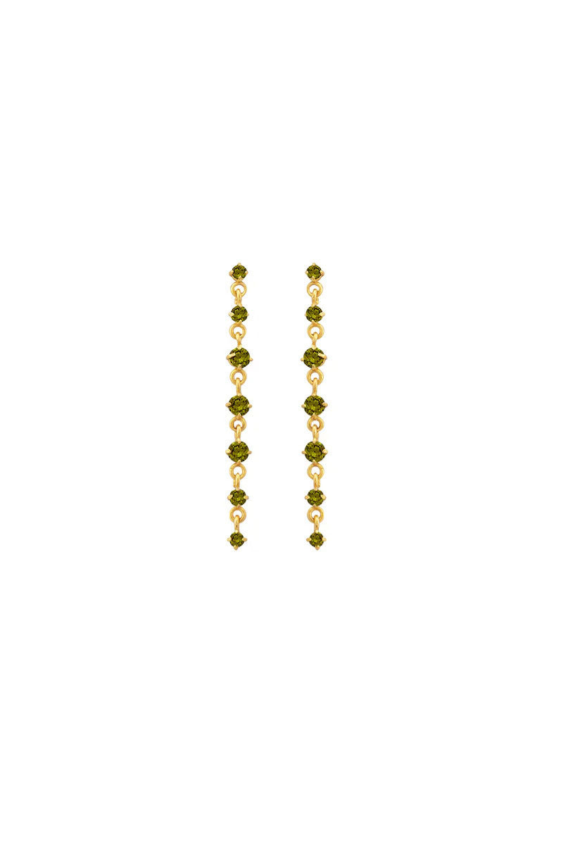 Peracas SOHO earrings in olive green, stylish dangle earrings with a modern design and vibrant color.