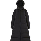 Chictopia LELA Down Coat in black, stylish winter coat with hood, quilted design, and puffy insulation for warmth.