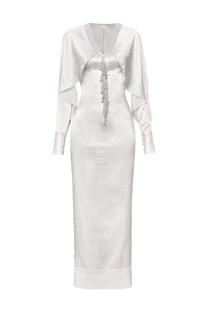 IVORY MIST MIDI DRESS