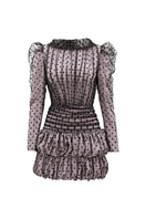 Do Long Bloometric Mini Dress, stylish short dress with a fitted silhouette and vibrant pattern, perfect for casual or semi-formal wear.
