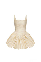 Beige Viki Dress by Balykina, stylish mini dress with elegant design, perfect for casual or semi-formal occasions.