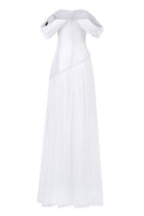 21Six CULT MIA X Helena taffeta pleated gown, elegant evening dress with structured pleats and a flowing silhouette.