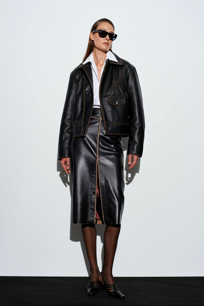 ANTIQUE LEATHER SKIRT