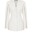 Nazlı Ceren Marylebone Crepe Blazer in Vanilla Ice, stylish tailored jacket with a sleek fit and elegant design.