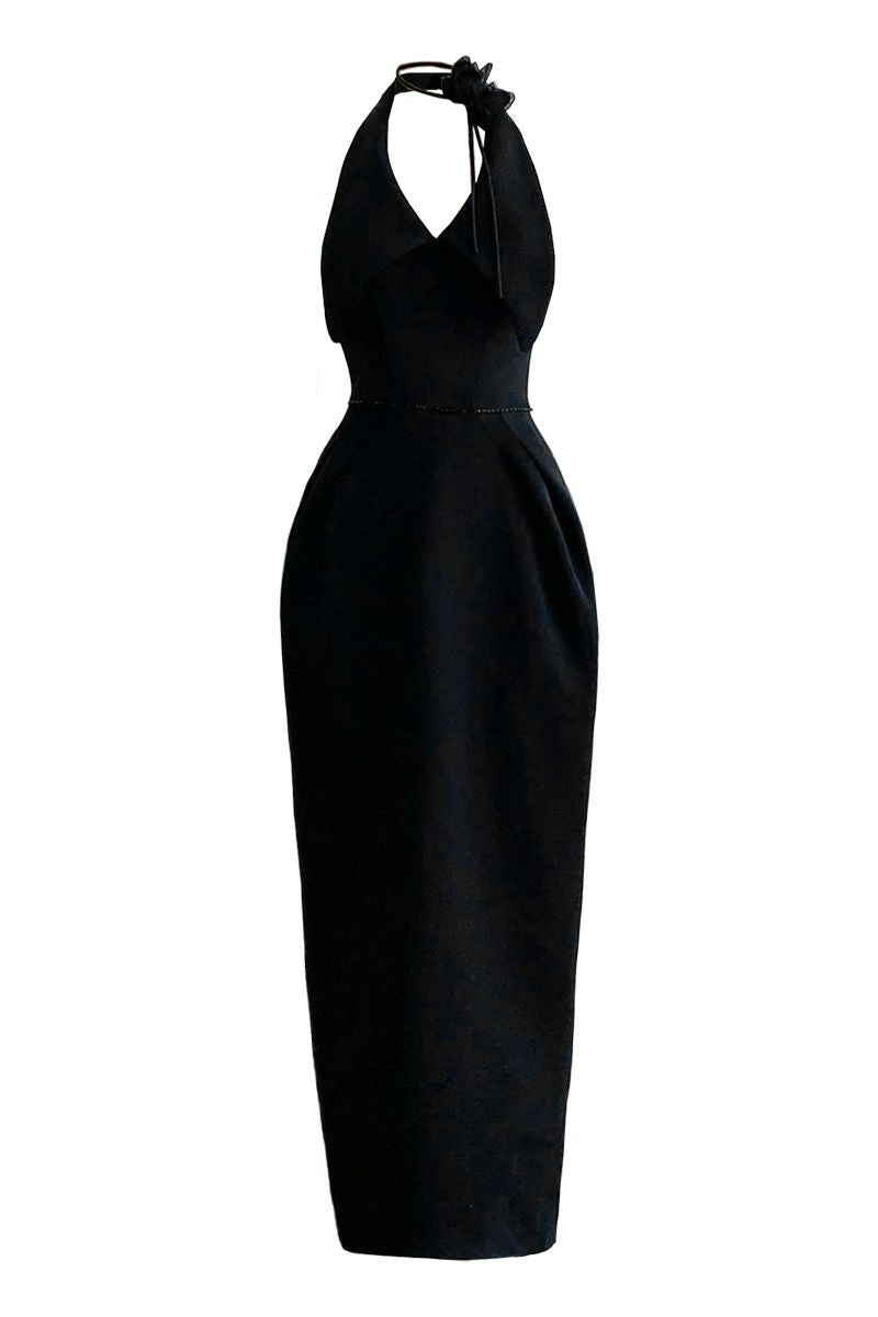INSECTA MIDI DRESS WITH FLORAL NECKLACE - CULT MIA