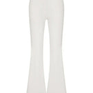 Nazlı Ceren Marylebone crepe flared trousers in vanilla ice, showing the stylish high-waisted pants with a flared leg silhouette.