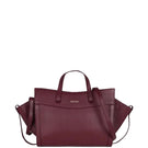 Saonara mini berry leather shoulder bag with sleek design and adjustable strap, perfect for casual or chic outings.