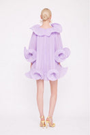 Purple Valenciani Origami Cloud mini dress featuring a fitted silhouette and stylish design, perfect for casual or semi-formal occasions.