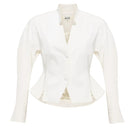 Cream ELEN SCULPT blazer by SÉLONE, tailored fit with structured lapels, shown on a model.