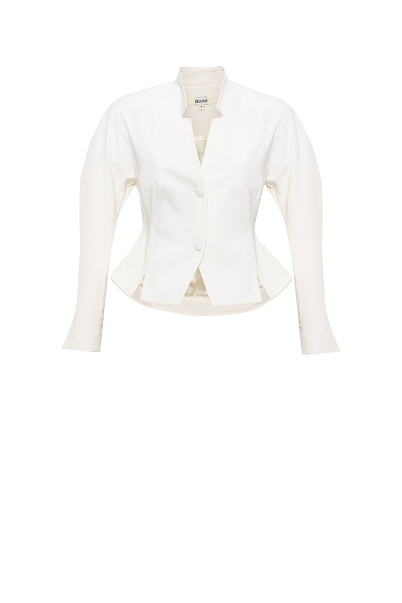 ELEN SCULPT BLAZER IN CREAM