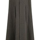 Brown long wool cape coat by JINSUN, featuring a flowing silhouette and classic design, displayed on a hanger.