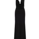 Black Nazlı Ceren Dakota Jersey Long Dress, a stylish maxi dress with a comfortable fit and elegant design.