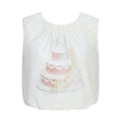 Ivory wedding cake tank top from Chictopia, featuring a stylish sleeveless design with decorative cake-inspired details.