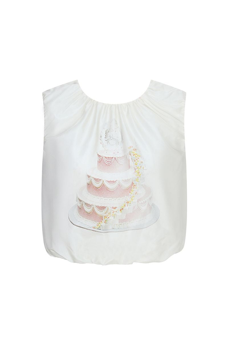 WEDDING CAKE TANK TOP IN IVORY - CULT MIA