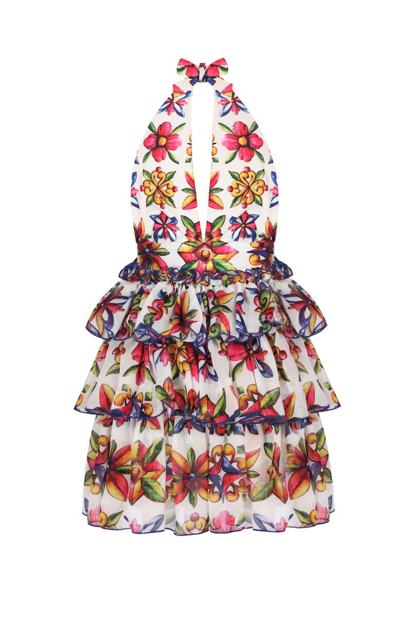SICILIA BELLANO RUFFLE MINI DRESS - CULT MIA