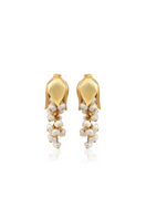 Peracas Lily of the Valley earrings with delicate floral design and silver hooks, showcasing elegant jewelry.