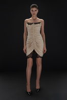 Beige Eden mini dress by Balykina, featuring a stylish, lightweight design perfect for casual or semi-formal occasions.