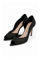 Lili Blanc Stella heel in black with pointed toe and stiletto heel, stylish women's dress shoes for formal occasions.