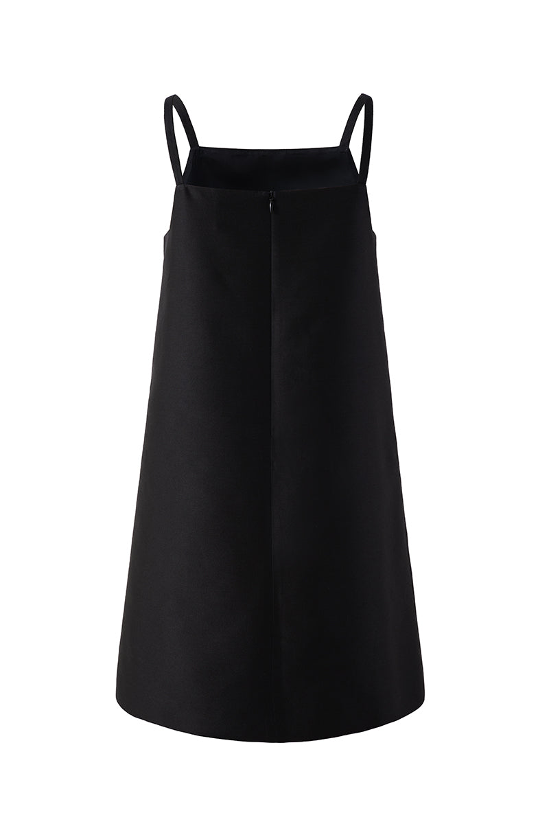 BLACK SQUARE NECK MINI DRESS - CULT MIA