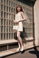 Chictopia ivory peep toe slingback heels, stylish women's sandals with open toe design and ankle strap, perfect for summer outfits.