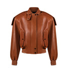 LARETAGGIO TIVOLI II leather bomber jacket in camel, casual men's outerwear with leather detailing and stylish design.