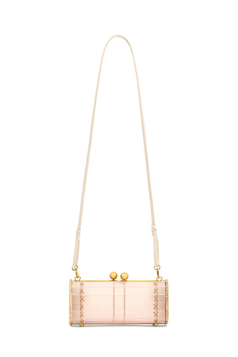 Pink Waiwai Rio BaoBa clutch bag with sleek design, featuring a compact, stylish accessory for evening or casual outings.