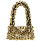 Sac de Soul Nina bag in white, black, cream, and gold top handle bag with elegant gold accents and stylish design.