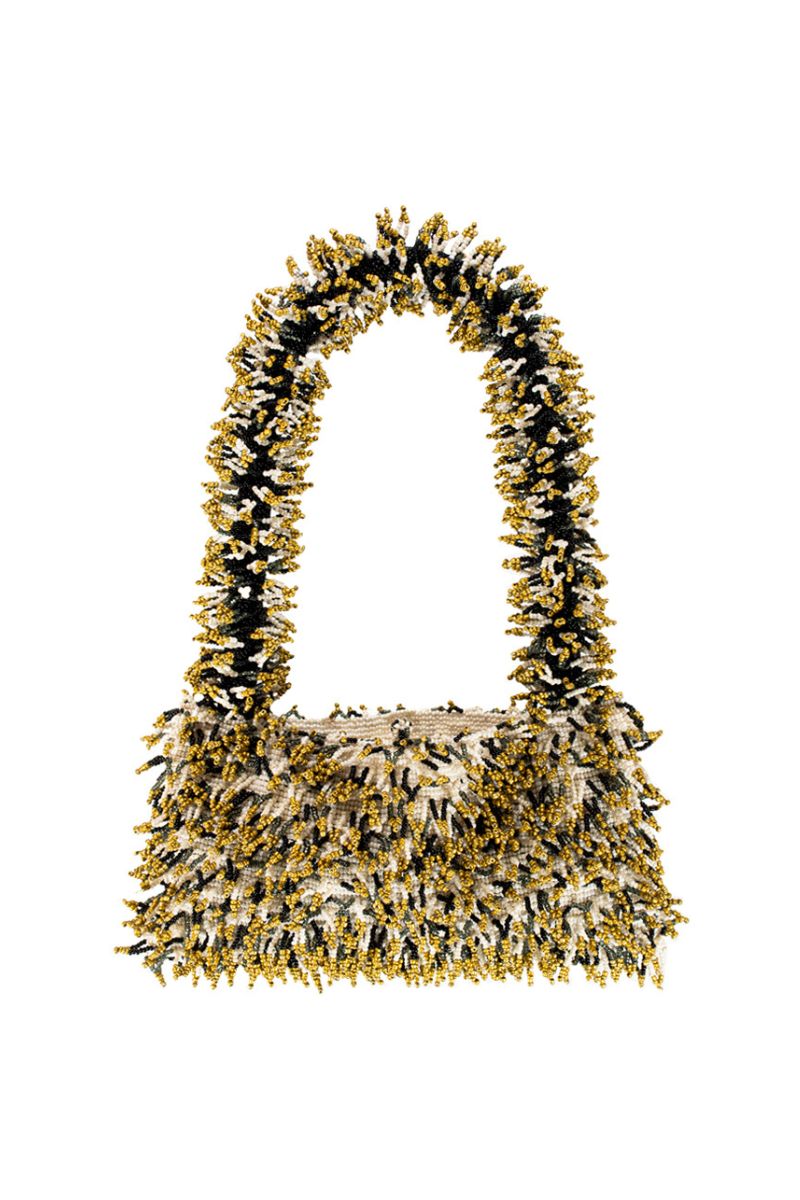 NINA BAG IN WHITE, BLACK CREAM AND GOLD - CULT MIA