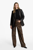 Acaria Studio root washed leather pants, stylish men's or women's pants with a smooth leather finish and modern fit.