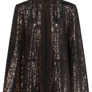 Lili Blanc shimmering brown sequin cape blazer, stylish women's blazer with glittering sequins and tailored fit.