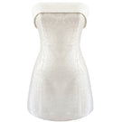 Nazlı Ceren Martine Sequin Mini Dress in Cloud Cream featuring shimmering sequins and a fitted silhouette.