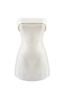 Nazlı Ceren Martine Sequin Mini Dress in Cloud Cream featuring shimmering sequins and a fitted silhouette.