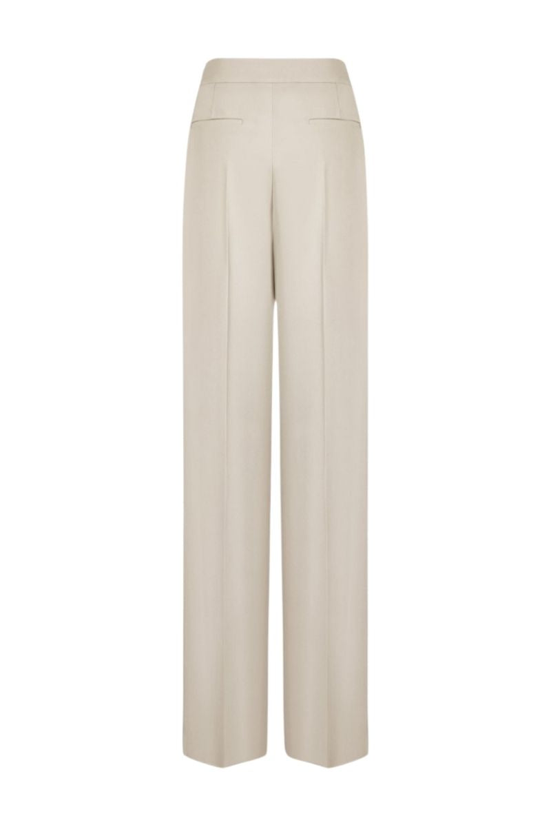 KENYA CREAM STRAIGHT WIDE LEG PANTS - CULT MIA