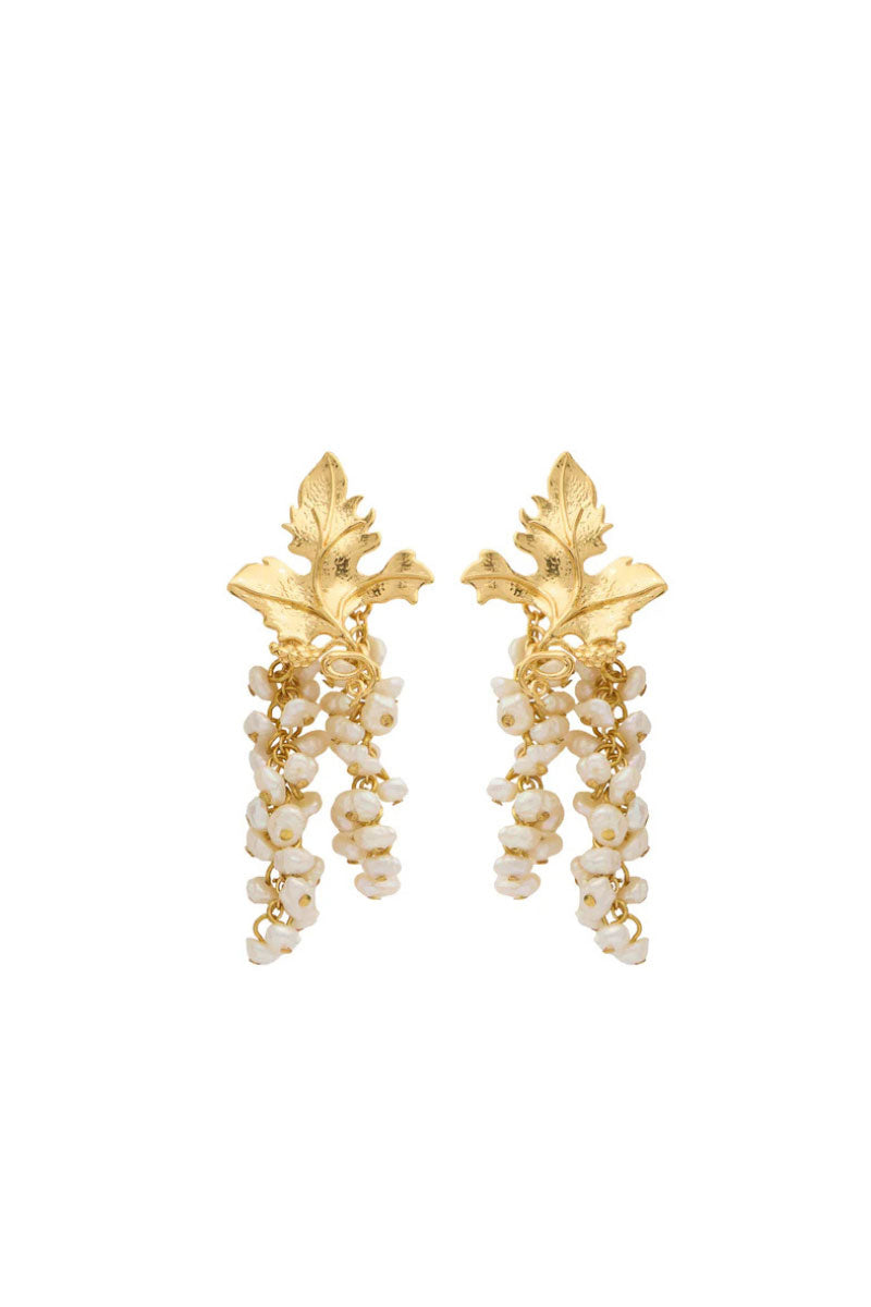 Peracas MINI Adile Ivory earrings showcasing small, elegant dangle earrings with a smooth ivory finish.