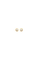 Peracas Bella Stud Earrings in white, small round earrings with a sleek, minimalist design for elegant everyday wear.