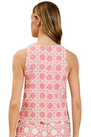 Mestiza New York Prism Scallop Tank Top in Lattice Blush, featuring scalloped edges and a stylish tank top design.
