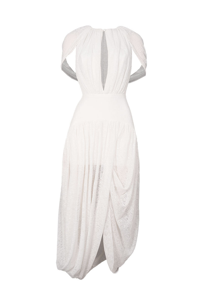 PALE WHISPER MIDI DRESS