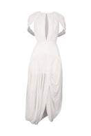 Light pale whisper midi dress by Do Long featuring a flowing silhouette and elegant design, perfect for stylish occasions.
