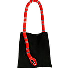 Black Serpent Big shoulder bag by SAC DE SOUL with red and white snake print design, stylish and spacious for daily use.