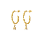 Peracas Lily Hoops earrings, gold-tone hoop jewelry with a sleek, modern design, shown on white background.