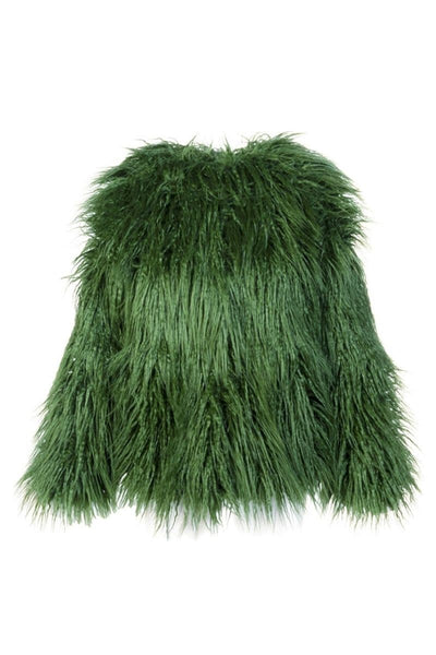 Pistachio Short Faux Fur Jacket Camouflage Green – AgathaBoutiqueLtd