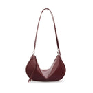 VIKLE STUDIO Denise shoulder bag in burgundy leather, stylish and compact with a sleek design and adjustable strap.