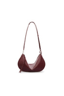 VIKLE STUDIO Denise shoulder bag in burgundy leather, stylish and compact with a sleek design and adjustable strap.