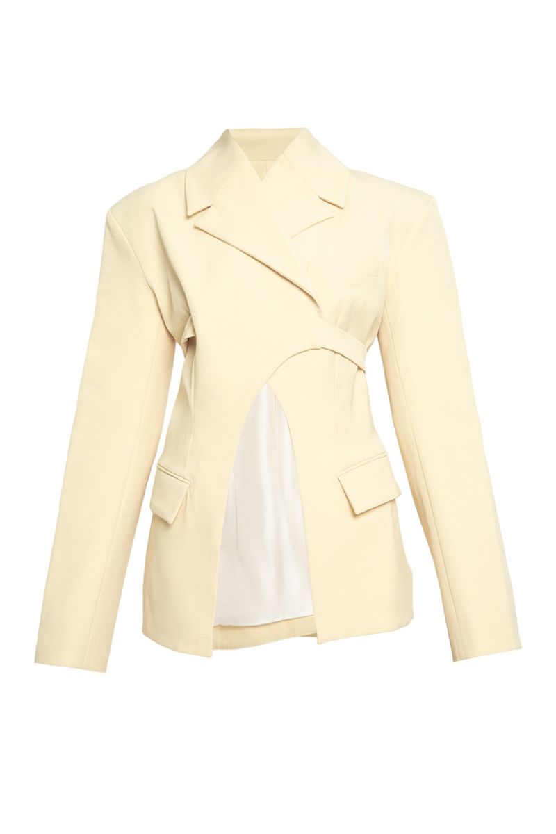 TAILORED COSMIC YELLOW SUIT JACKET - CULT MIA