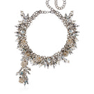 Aidan & Ice silver Neilla necklace with delicate chain and minimalist pendant, styled on a model's neck.