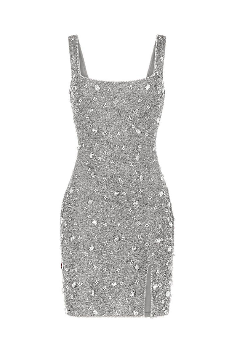 KERRI MINI DRESS IN SILVER - CULT MIA